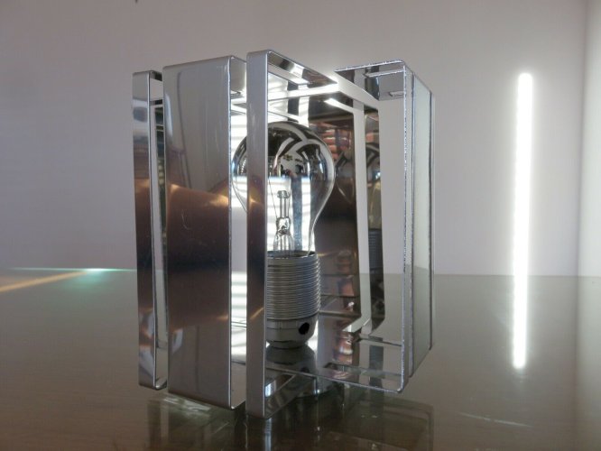 LAMPE A POSER EN METAL CHROME ANNEES 70 VINTAGE
