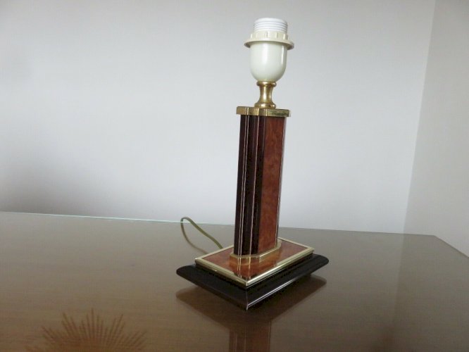 LAMPE A POSER  HOLLYWOOD REGENCY  LOUPE DORME LAITON ET BOIS VERNIS ANNEES 80