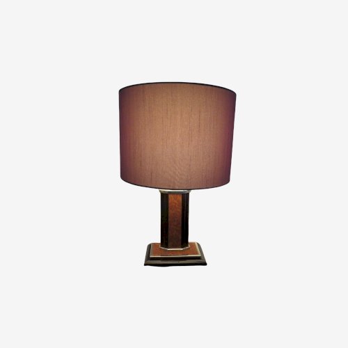 LAMPE A POSER  HOLLYWOOD REGENCY  LOUPE DORME LAITON ET BOIS VERNIS ANNEES 80