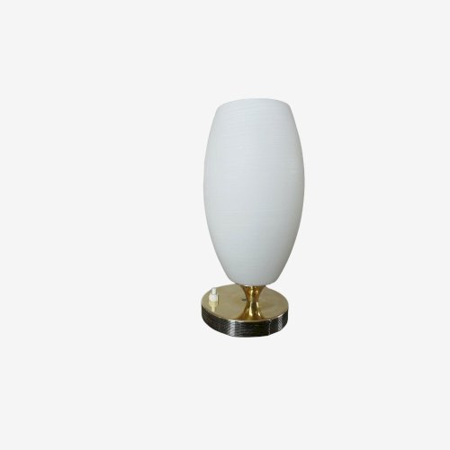 LAMPE A POSER  ROYAL LUMIERE LUNEL  LAITON DOUBLE PATINE ET OPALINE 1950 60 