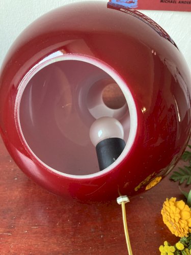 Lampe à poser vintage en verre rouge – SCE, France