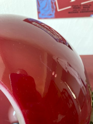 Lampe à poser vintage en verre rouge – SCE, France