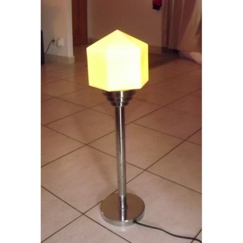 Lampe Année 60/70 Chrome et verre Opalin