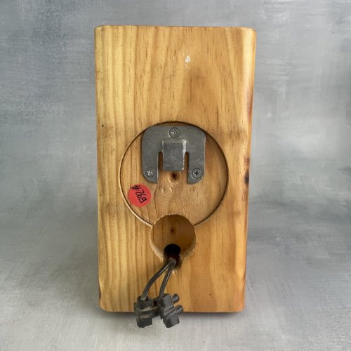 Lampe applique murale en bois pin globe boule opaline vintage
