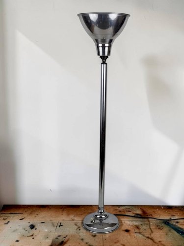 Lampe Art déco en métal chromé