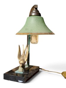 Lampe Art déco Marbre / régule