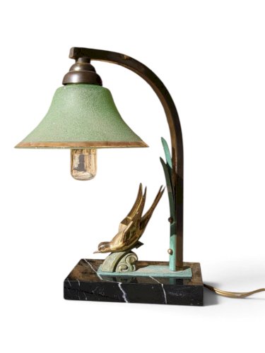 Lampe Art déco Marbre / régule