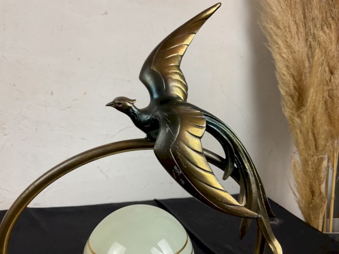Lampe Art Deco veilleuse oiseaux du paradis
