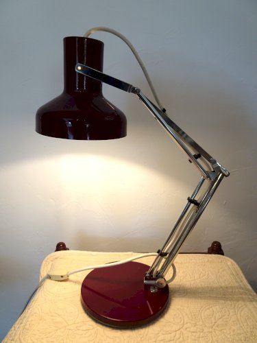Lampe articulée darchitecte vintage en métal laqué et chromé 1970