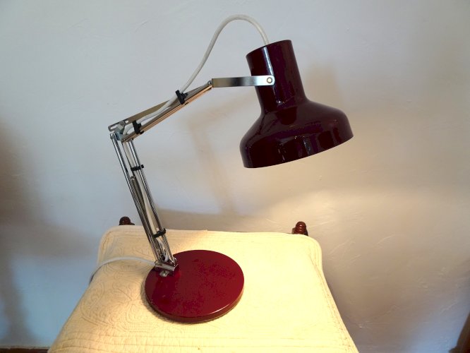 Lampe articulée darchitecte vintage en métal laqué et chromé 1970
