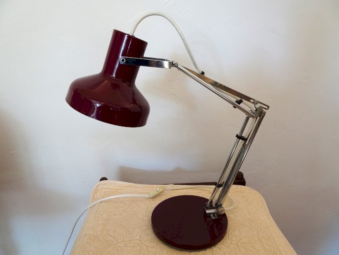 Lampe articulée darchitecte vintage en métal laqué et chromé 1970