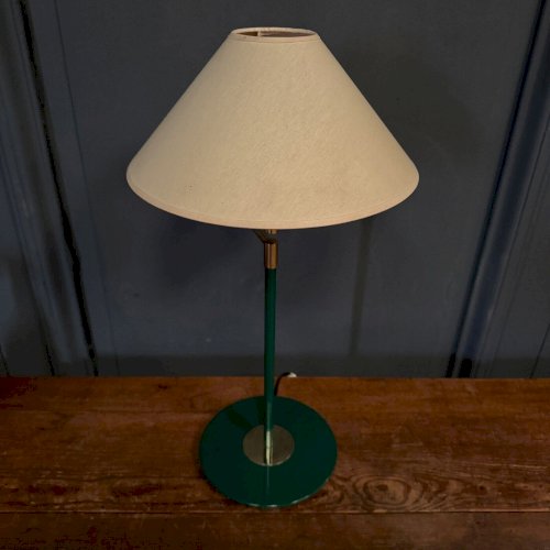 Lampe articulée liseuse en métal vert laqué XXe travail français L8905