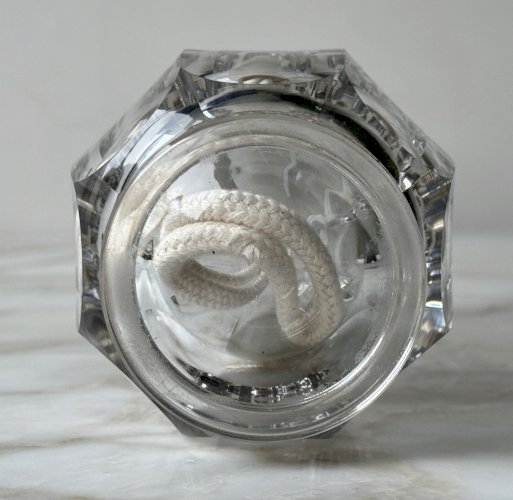 Lampe Berger en cristal taillé pans coupés début XXe M3932