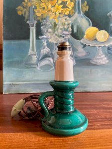 Lampe bougeoir en céramique vintage