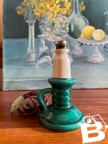 Lampe bougeoir en céramique vintage