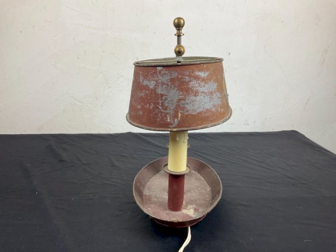 Lampe Bouillotte XIXÉME deux feux en tôle polychrome