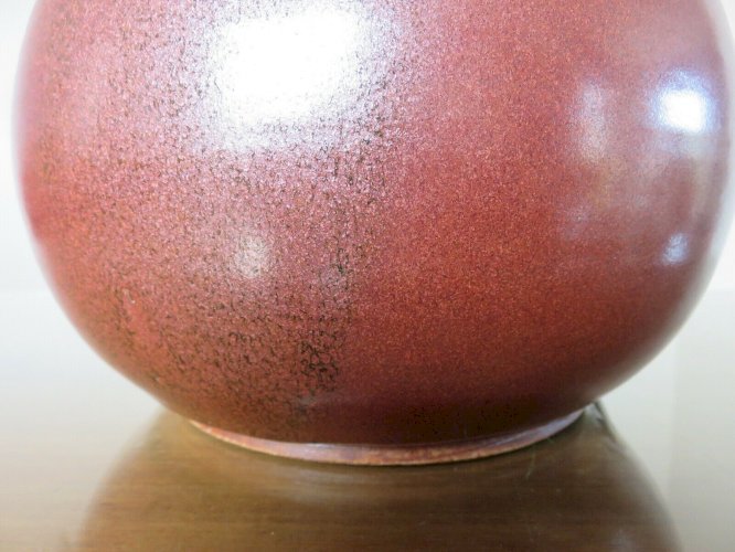 LAMPE  BOULE  EN CERAMIQUE SIGNEE ANNEES 50 60
