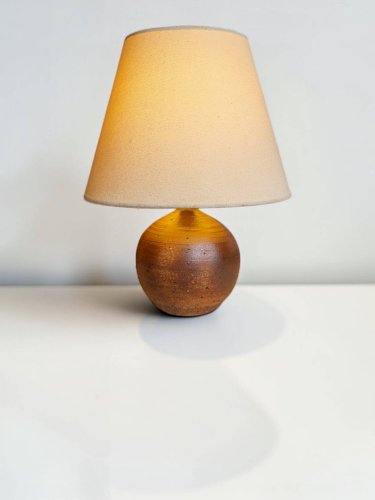 Lampe boule en grès pyrité