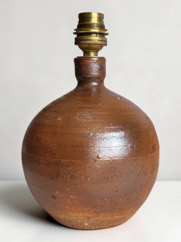Lampe boule en grès pyrité
