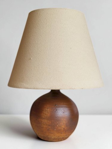 Lampe boule en grès pyrité