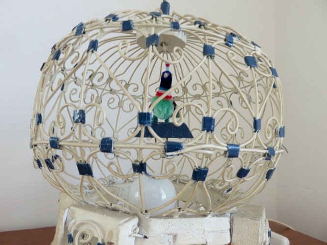 LAMPE CAGE A OISEAUX 1960 VINTAGE