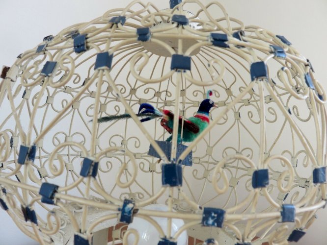 LAMPE CAGE A OISEAUX 1960 VINTAGE