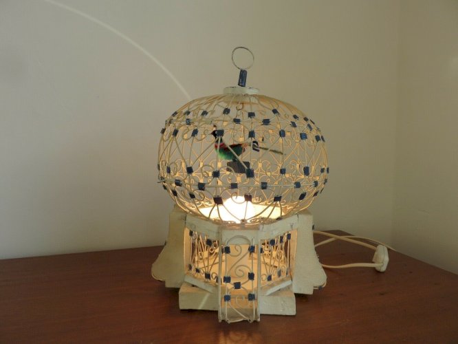 LAMPE CAGE A OISEAUX 1960 VINTAGE
