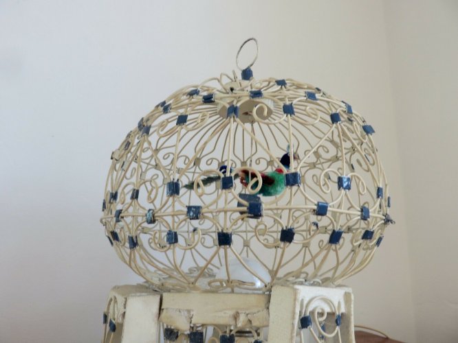 LAMPE CAGE A OISEAUX 1960 VINTAGE