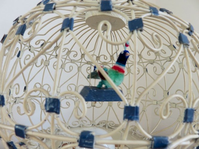 LAMPE CAGE A OISEAUX 1960 VINTAGE