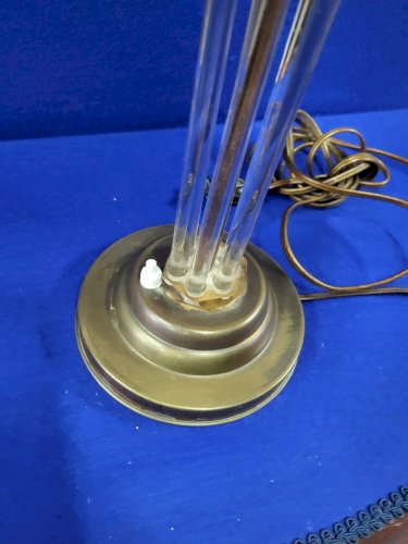 LAMPE CHAMPIGNON ART DECO 1940 EN VERRE ET CUIVRE