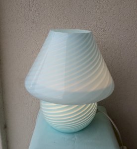 Lampe champignon bleue Vetri Murano