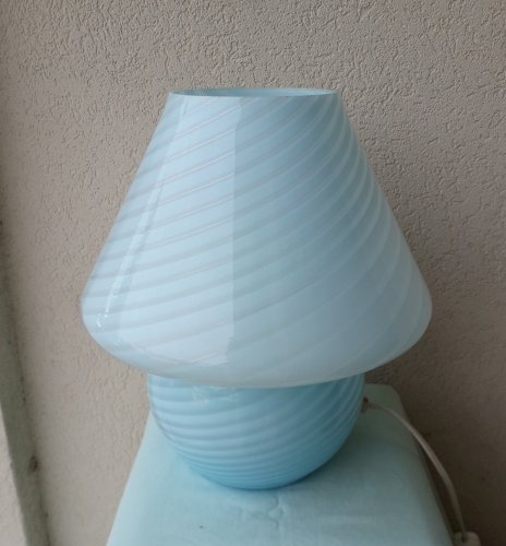 Lampe champignon bleue Vetri Murano