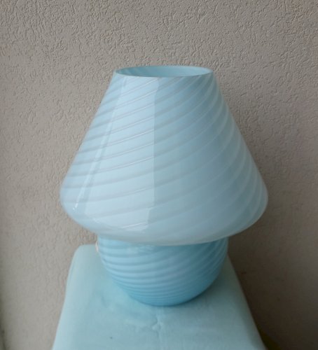 Lampe champignon bleue Vetri Murano