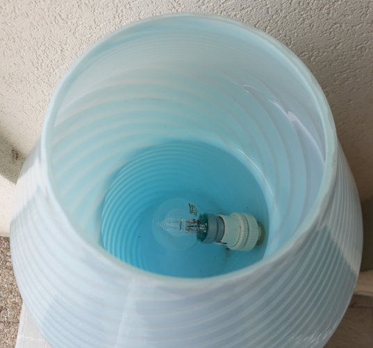 Lampe champignon bleue Vetri Murano