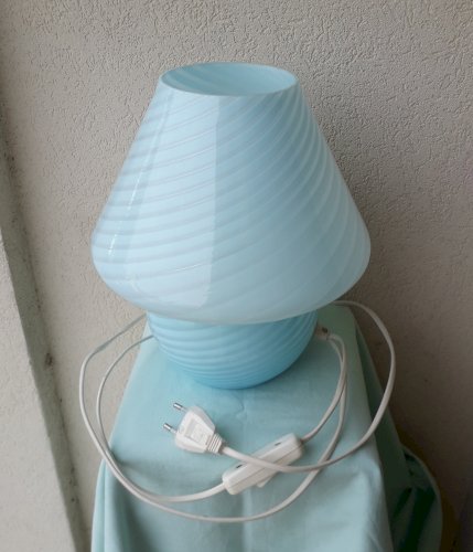 Lampe champignon bleue Vetri Murano