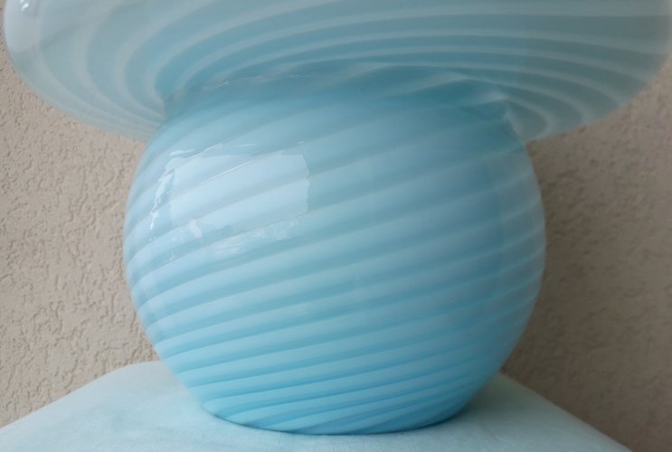 Lampe champignon bleue Vetri Murano
