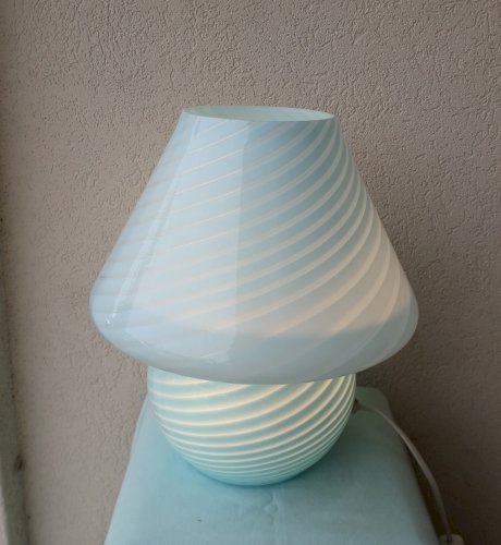 Lampe champignon bleue Vetri Murano