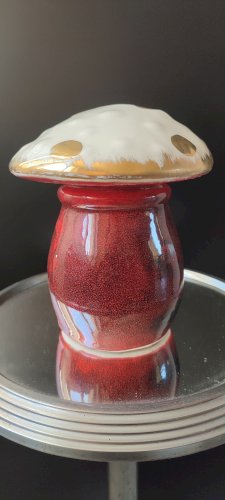 Lampe champignon céramique émaillée Vallauris Années 60/70.