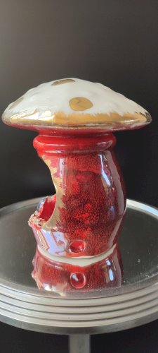 Lampe champignon céramique émaillée Vallauris Années 60/70.