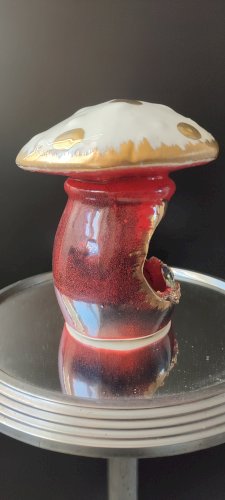 Lampe champignon céramique émaillée Vallauris Années 60/70.