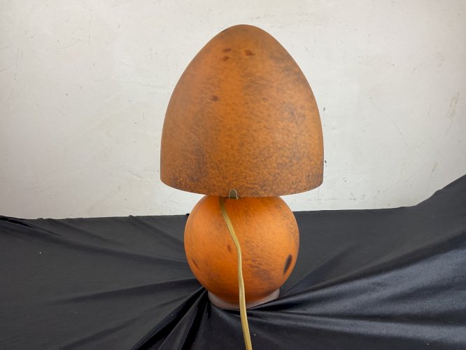 Lampe champignon pâte de verre marmoréen