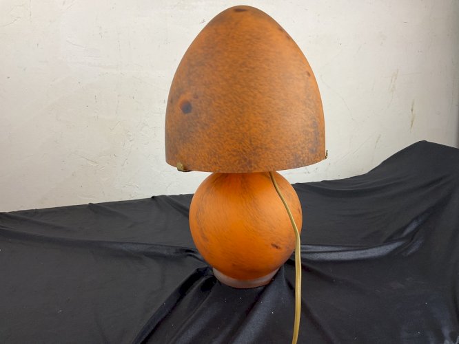 Lampe champignon pâte de verre marmoréen