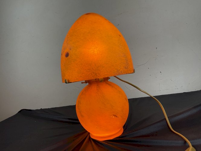 Lampe champignon pâte de verre marmoréen