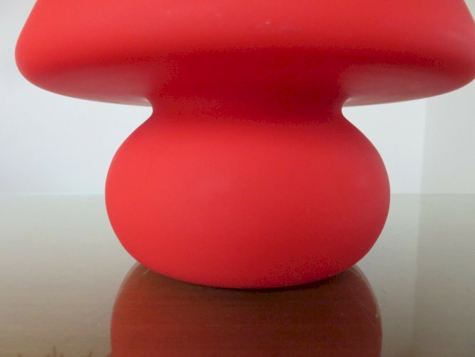LAMPE CHAMPIGNON ROUGE OPALINE ANNEES 70 VINTAGE MUSHROOM LAMPE 