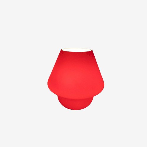 LAMPE CHAMPIGNON ROUGE OPALINE ANNEES 70 VINTAGE MUSHROOM LAMPE 