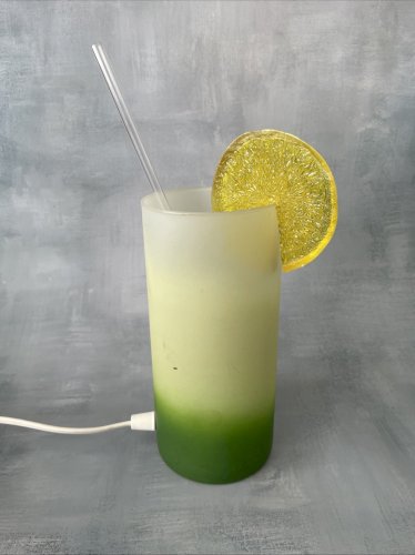 Lampe cocktail vintage en verre design space age memphis retro kitsch 1990s