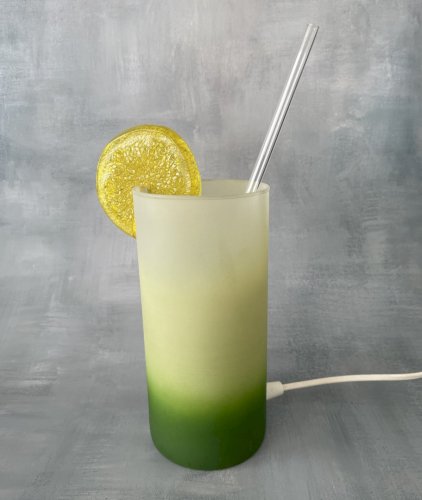 Lampe cocktail vintage en verre design space age memphis retro kitsch 1990s