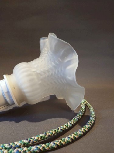 Lampe corolle de verre opaque - douille interrupteur