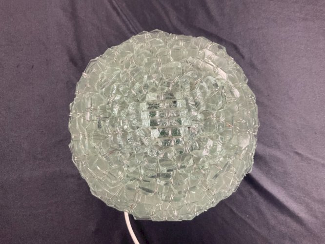 Lampe d’ambiance  Vintage Tao Verre Dépoli Transparent 1960-70 .