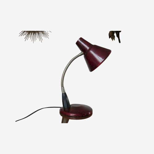 LAMPE DE BUREAU COULEUR BORDEAUX STYLE INDUSTRIEL ANNEES 60 70 VINTAGE